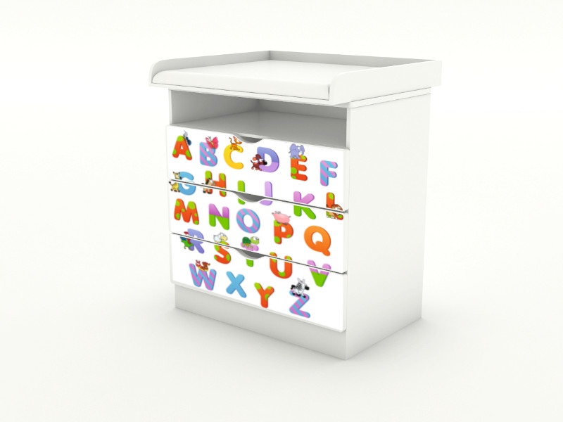 Becks komoda s odnímateľným prebaľovacím pultom Abeceda